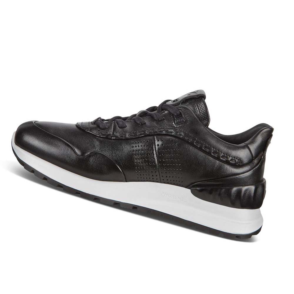 Men's Ecco Astir Embossed Sneakers Black | Canada 596GSO